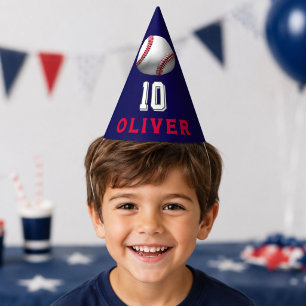 Baseball Ball Player Themed Birthday Party Hat