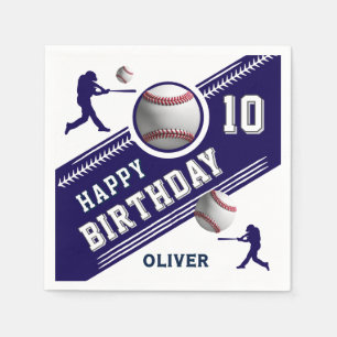 Baseball Ball Player Themed Birthday Party Napkin