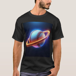 Baseball Ball Saturn Planet, Awesome Sport Design T-Shirt