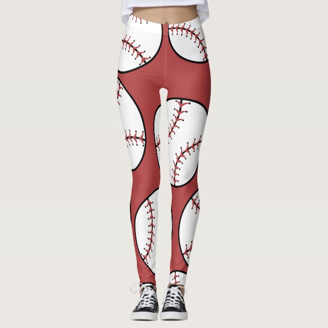 Baseball ball Seam Pattern Leggings (Front)