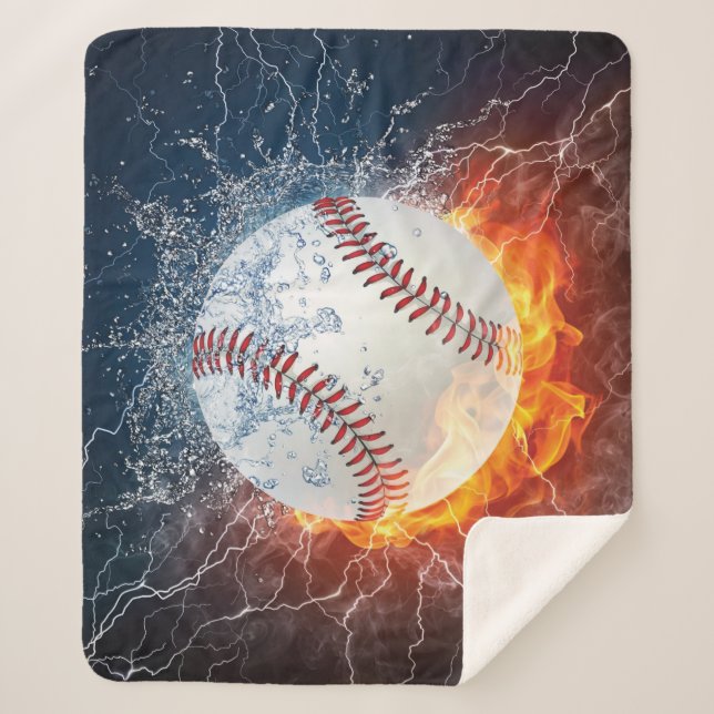 Baseball ball sherpa blanket (Front)