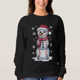 Baseball Ball Snowman Player Boys Girls Kids Adult Sweatshirt