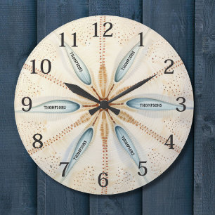 Baseball Ball Sports Design Modern Monogram Large Clock