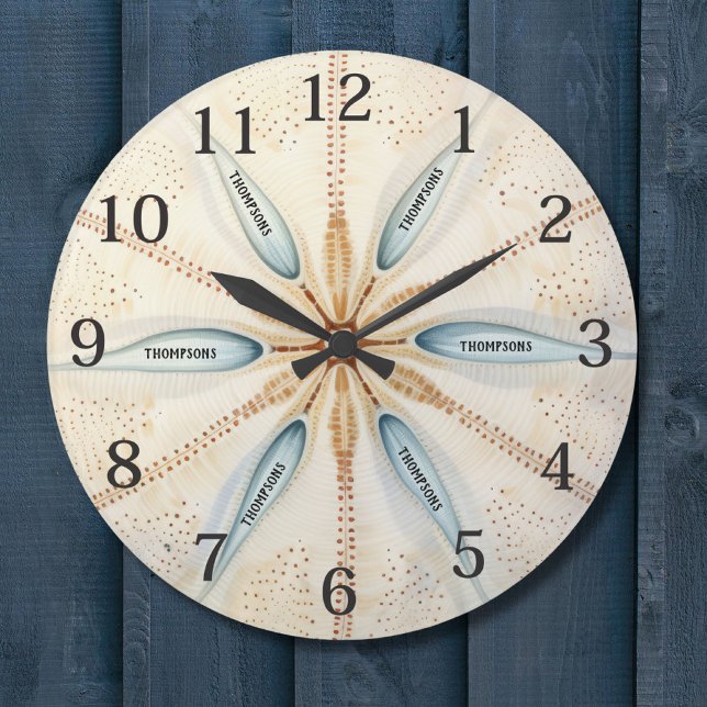 Baseball Ball Sports Design Modern Monogram Large Clock (Creator Uploaded)