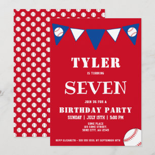 Baseball Ball Sports Kids Boy Birthday  Invitation