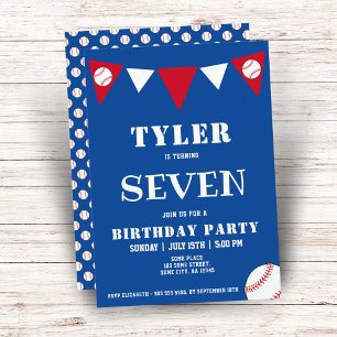 Baseball Ball Sports Kids Boy Birthday Invitation