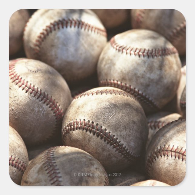 Baseball Ball Square Sticker (Front)