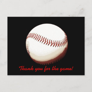 Baseball ball - thank you for the game - postcard