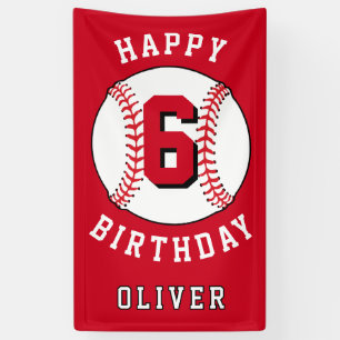 Baseball Ball Themed Kids Birthday Party Banner