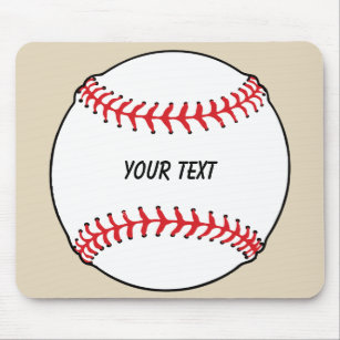 Baseball Ball with Custom Text Mouse Pad