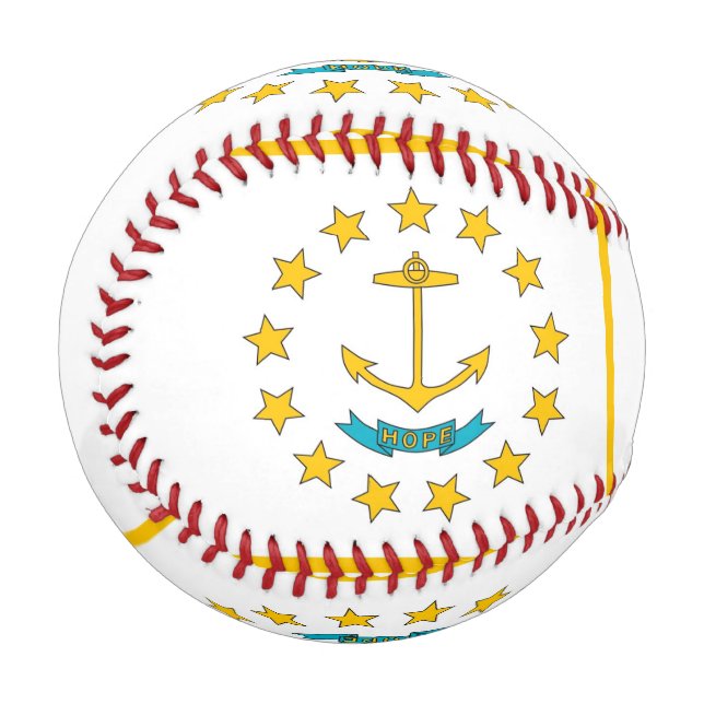 Baseball ball with flag of Rhode Island, USA (Front Left)