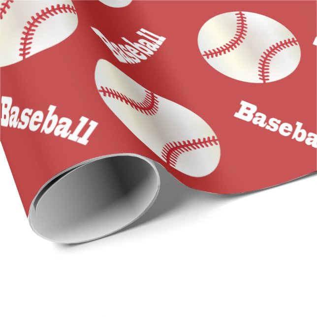 Baseball Balls | DIY Background Colour Wrapping Paper (Roll Corner)