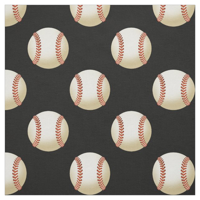 baseball balls on your choice background colour fabric (Swatch)