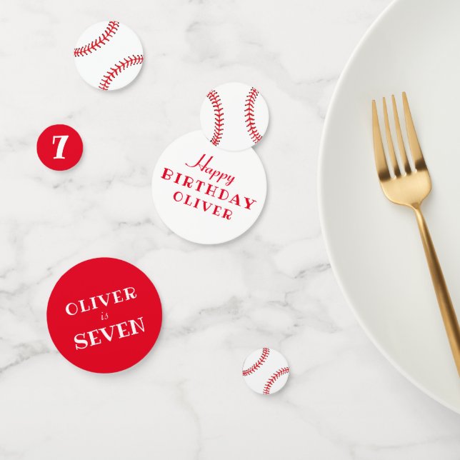 Baseball Balls Red Sports Kids Birthday Party Confetti (Group)