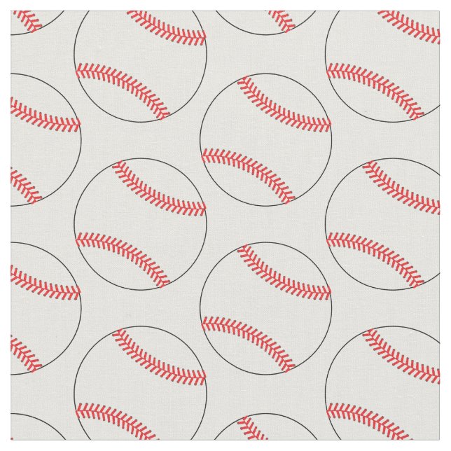 Baseball Balls Sports Fabric (Close Up)