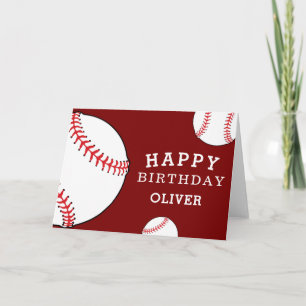 Baseball Balls Sports Happy Birthday Kids Card
