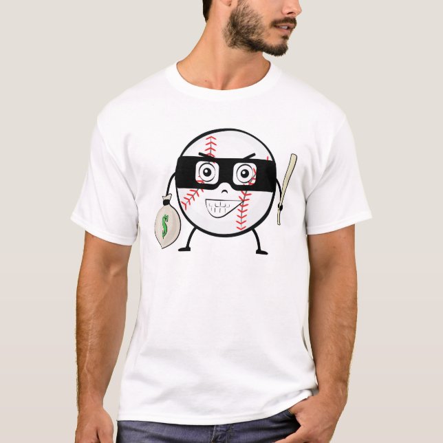 Baseball Bandit - Funny Character Illustration T-Shirt (Front)