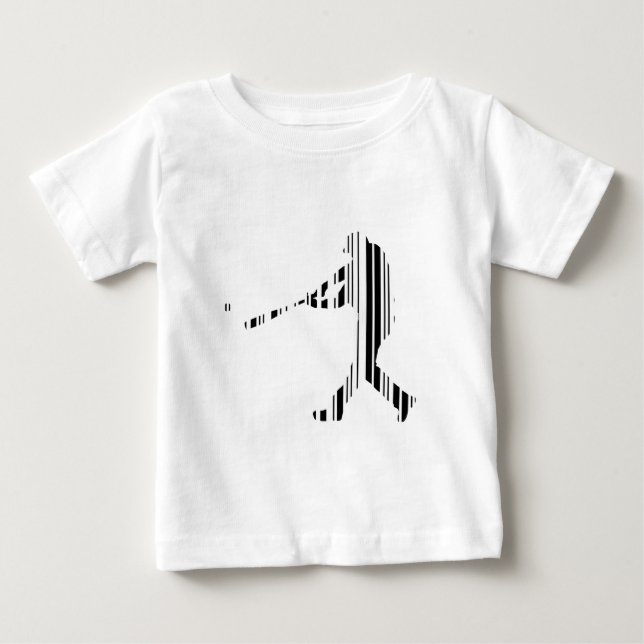 BASEBALL BAR CODE Sports Player Pattern Design Baby T-Shirt (Front)