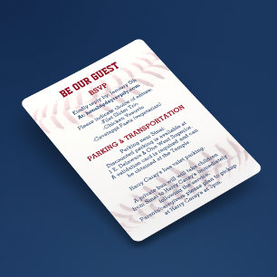 Baseball Bar Mitzvah Guest Information Card
