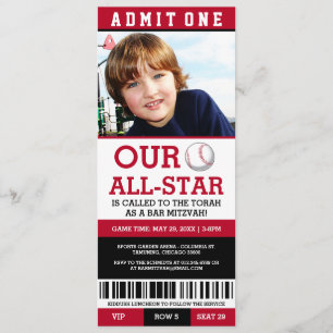 Baseball Bar Mitzvah Invites