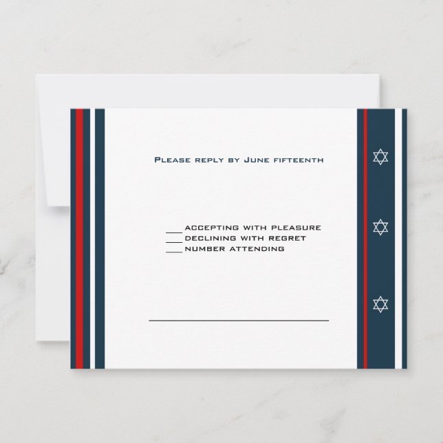 Baseball Bar Mitzvah RSVP Card (Front)