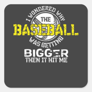 Baseball - Baseball Getting Bigger Square Sticker