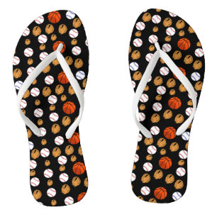 baseball, baseball glove, basketball, sport thongs