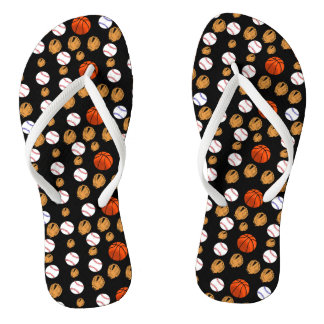 baseball, baseball glove, basketball, sport thongs