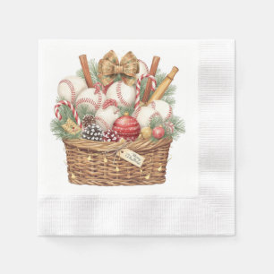 Baseball Basket Gifts Christmas themed Napkin