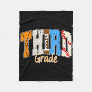 Baseball Basketball Football Back To School Third  Fleece Blanket