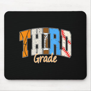 Baseball Basketball Football Back To School Third Mouse Pad