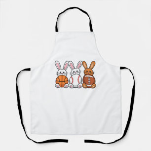Baseball Basketball Football Sports Tee Easter Bun Apron