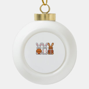 Baseball Basketball Football Sports Tee Easter Bun Ceramic Ball Christmas Ornament