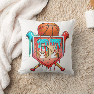 Baseball Basketball Jersey Number 67 Drip Sports Cushion