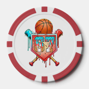 Baseball Basketball Jersey Number 67 Drip Sports Poker Chips