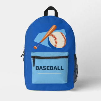 Baseball Bat and Ball Royal Blue Backpack