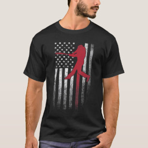 Baseball Bat Ball 4th Of July American Flag Usa Am T-Shirt
