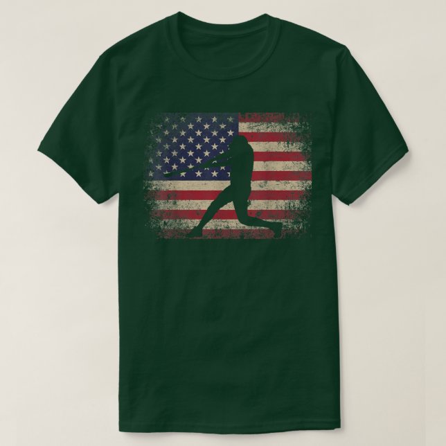 Baseball Bat Ball 4th Of July Christmas Gift Ameri T-Shirt (Design Front)