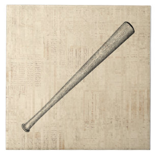 Baseball Bat Sports Art Design Ceramic Tile