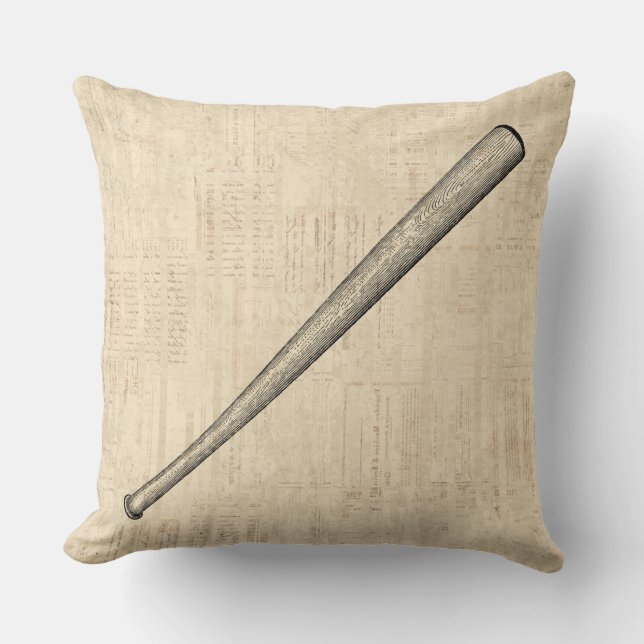 Baseball Bat Sports Art Design Cushion (Front)
