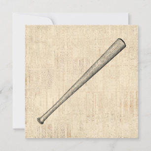Baseball Bat Sports Art Design Invitation