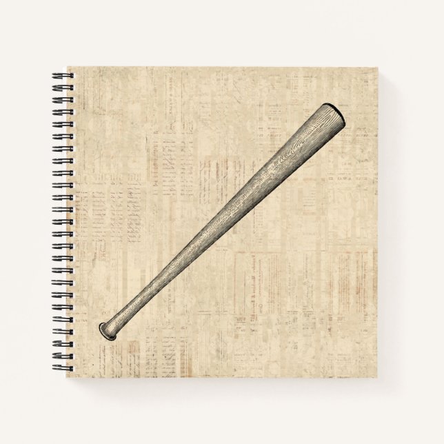 Baseball Bat Sports Art Design Notebook (Front)