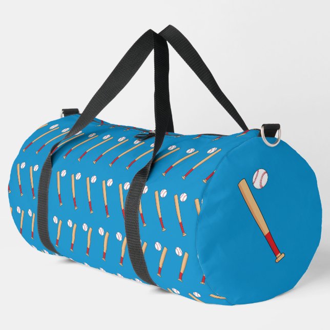 Baseball Bat with Ball Pattern Duffle Bag (Left Corner)
