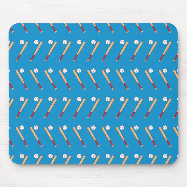 Baseball Bat with Ball Pattern Mouse Pad (Front)