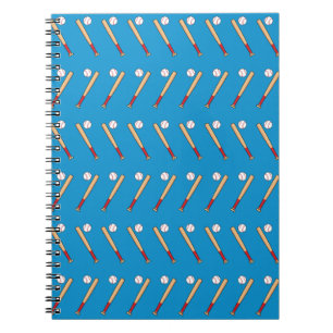 Baseball Bat with Ball Pattern Notebook
