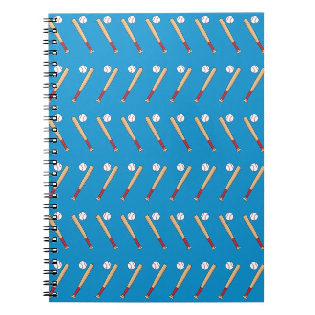 Baseball Bat with Ball Pattern Notebook (Front)