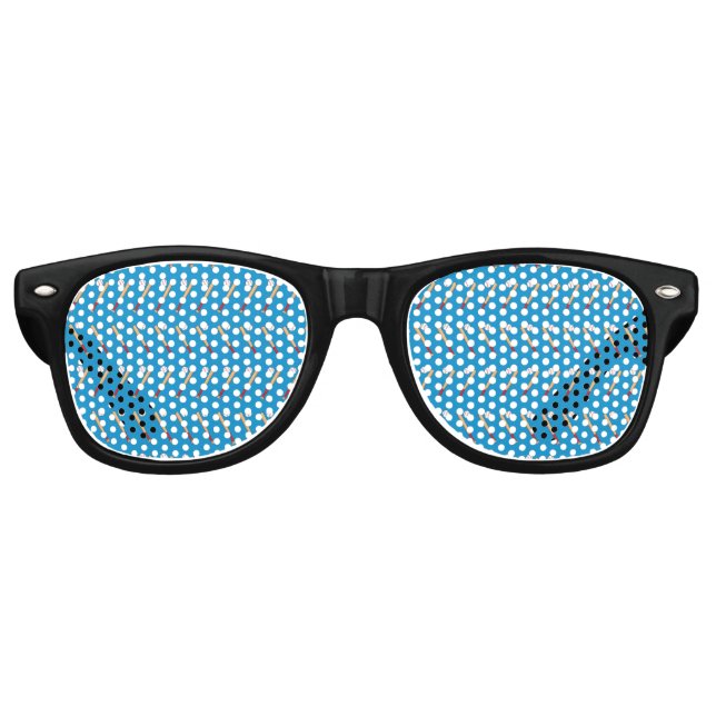Baseball Bat with Ball Pattern Retro Sunglasses (Front)