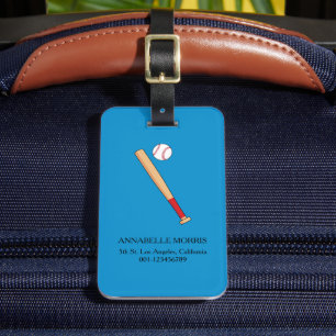Baseball Bat with Ball Personalise Luggage Tag