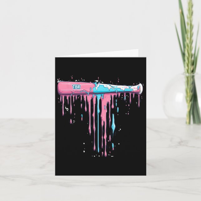 Baseball Bat With Sprinkles Drip For Baseball Play Card (Front)