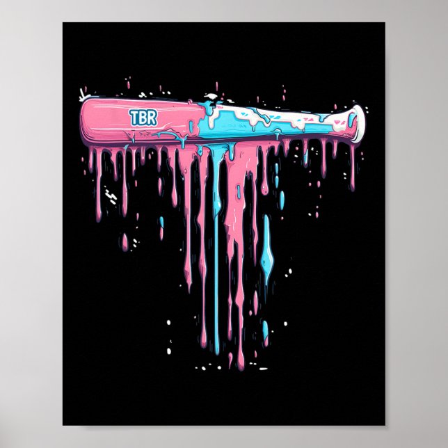 Baseball Bat With Sprinkles Drip For Baseball Play Poster (Front)